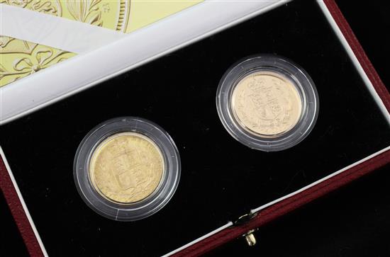 A cased Royal Mint 2002 Jubilee Shield Sovereign Set,